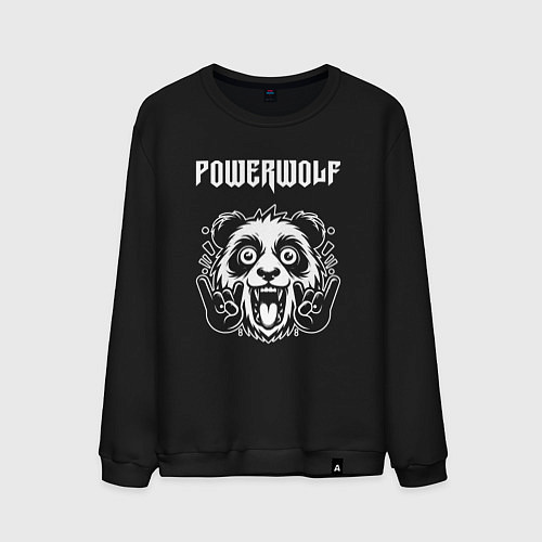 Мужской свитшот Powerwolf rock panda / Черный – фото 1
