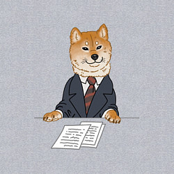 Свитшот хлопковый мужской Деловой сиба ину, мем, цвет: меланж — фото 2