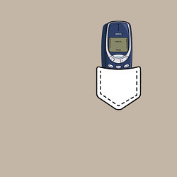 Свитшот хлопковый мужской Нокиа в кармашке стиль 2000 х, цвет: миндальный — фото 2