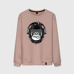 Свитшот хлопковый мужской Music gorilla, цвет: пыльно-розовый