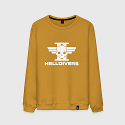 Свитшот хлопковый мужской Helldivers 2: Logo, цвет: горчичный