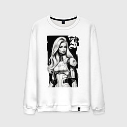 Свитшот хлопковый мужской Barbie - sketch ai art, цвет: белый