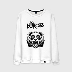 Свитшот хлопковый мужской Blink 182 - rock panda, цвет: белый