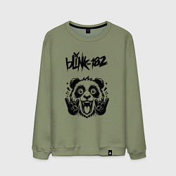 Свитшот хлопковый мужской Blink 182 - rock panda, цвет: авокадо