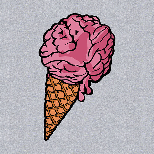 Мужской свитшот Brain ice cream / Меланж – фото 3