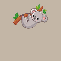 Свитшот хлопковый мужской Милая коала на ветке, цвет: миндальный — фото 2