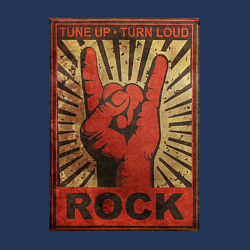 Свитшот хлопковый мужской Rock tune up turn loud жест коза, цвет: тёмно-синий — фото 2
