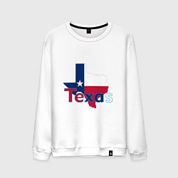 Свитшот хлопковый мужской Texas, цвет: белый