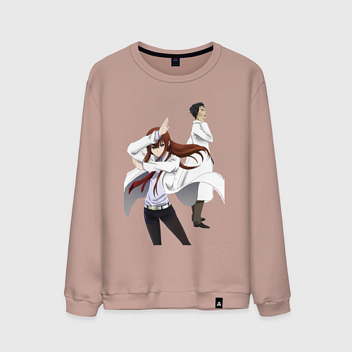 Мужской свитшот Врата Штейна Ринтаро Курису Макисэ / Пыльно-розовый – фото 1
