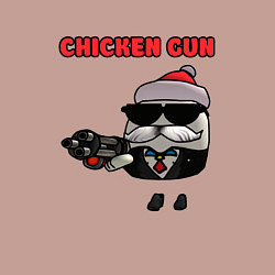 Свитшот хлопковый мужской Chicken gun santa, цвет: пыльно-розовый — фото 2