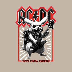 Свитшот хлопковый мужской AC DC на фоне Пикачу играющего рок на гитаре, цвет: миндальный — фото 2