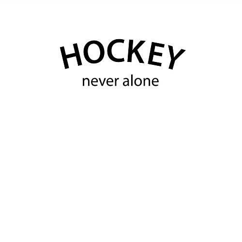 Мужской свитшот Hockey never alone - motto / Белый – фото 3