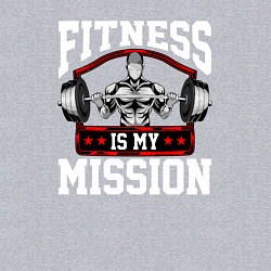 Свитшот хлопковый мужской Фитнес моя миссия, цвет: меланж — фото 2