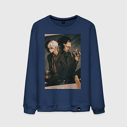 Свитшот хлопковый мужской Гуан Лу Сяоши Чэн, цвет: тёмно-синий