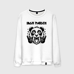 Свитшот хлопковый мужской Iron Maiden - rock panda, цвет: белый