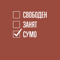 Свитшот хлопковый мужской Свободен занят сумо, цвет: кирпичный — фото 2