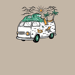 Свитшот хлопковый мужской Summer trip VW, цвет: миндальный — фото 2