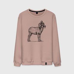 Мужской свитшот Баран в шапке с помпоном