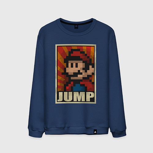 Мужской свитшот Jump Mario / Тёмно-синий – фото 1