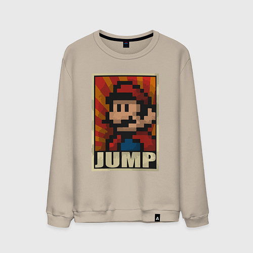 Мужской свитшот Jump Mario / Миндальный – фото 1