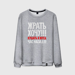 Мужской свитшот Жрать хочу - кушать я хотел час назад