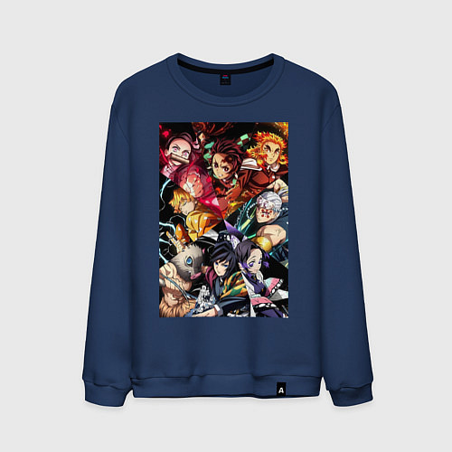 Мужской свитшот Тандзиро Камадо Дзэнъицу Агацума / Тёмно-синий – фото 1