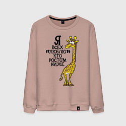 Мужской свитшот Я всех люблю, кто ростом ниже