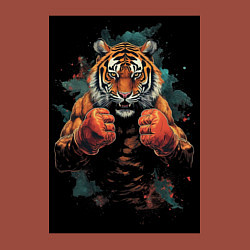 Свитшот хлопковый мужской Боевой тигр Муай Тай, цвет: кирпичный — фото 2