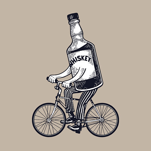 Мужской свитшот Виски на велике / Миндальный – фото 3