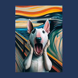 Свитшот хлопковый мужской Булли в картине крик - нейросеть, цвет: тёмно-синий — фото 2