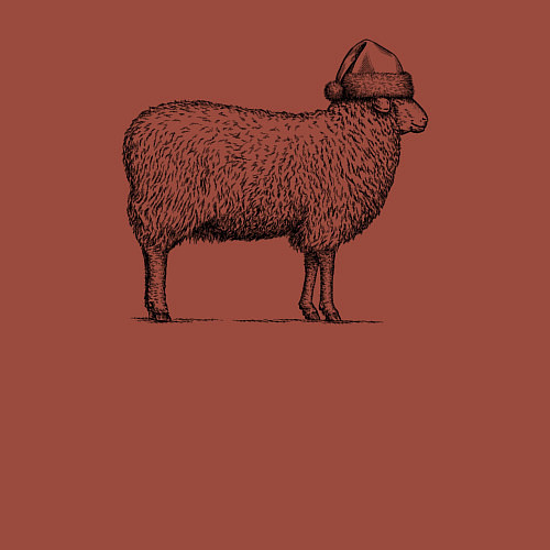 Мужской свитшот Овечка новогодняя / Кирпичный – фото 3