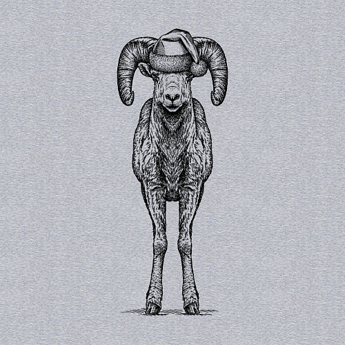 Мужской свитшот Новогодний барашек / Меланж – фото 3