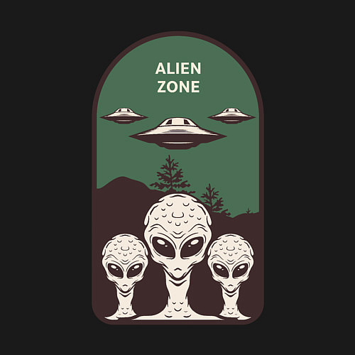 Мужской свитшот Пришельцы - alien zone / Черный – фото 3