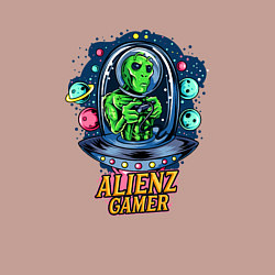 Свитшот хлопковый мужской Инопланетянин - геймер, цвет: пыльно-розовый — фото 2