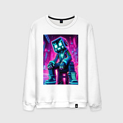 Мужской свитшот Minecraft - dude in the neon city