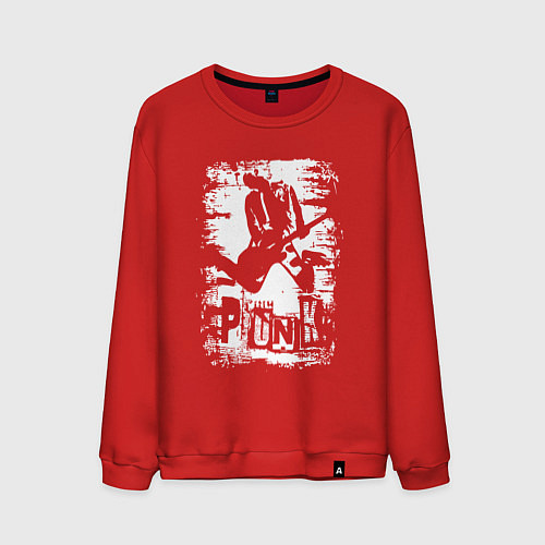 Мужской свитшот Punk music / Красный – фото 1