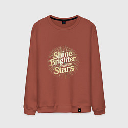 Свитшот хлопковый мужской Shine brighter than the stars, цвет: кирпичный