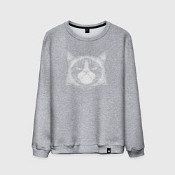 Свитшот хлопковый мужской Мем Grumpy cat, цвет: меланж