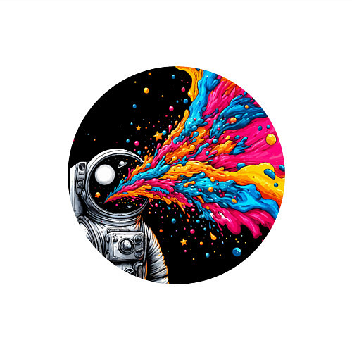 Мужской свитшот Космонавт с разноцветными брызгами / Белый – фото 3