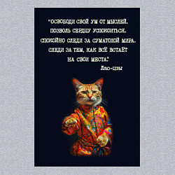 Свитшот хлопковый мужской Кот Лао дзы: позволь сердцу успокоиться, цвет: меланж — фото 2