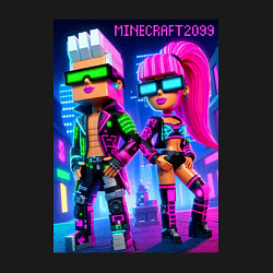 Свитшот хлопковый мужской Barbie and Ken - Minecraft 2099 ai art collaborati, цвет: черный — фото 2