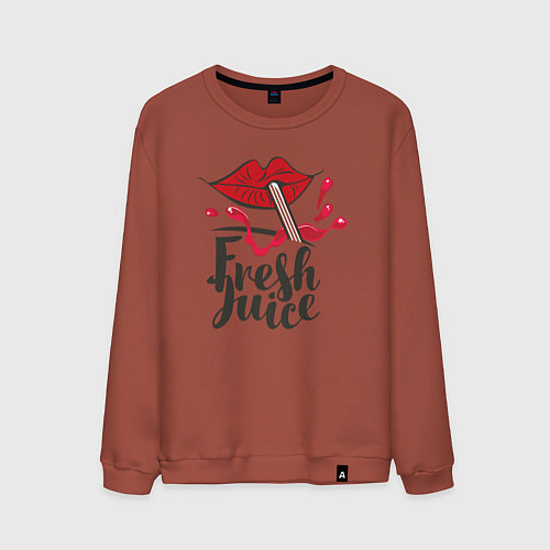 Мужской свитшот Fresh juice / Кирпичный – фото 1