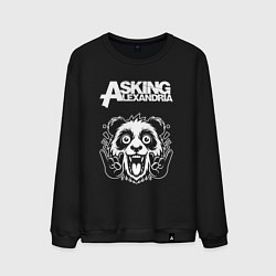 Свитшот хлопковый мужской Asking Alexandria rock panda, цвет: черный