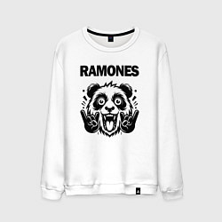 Свитшот хлопковый мужской Ramones - rock panda, цвет: белый