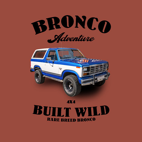 Мужской свитшот Винтажный внедорожник Форд Бронко / Кирпичный – фото 3