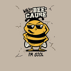 Свитшот хлопковый мужской Why bee cause im cool, цвет: миндальный — фото 2