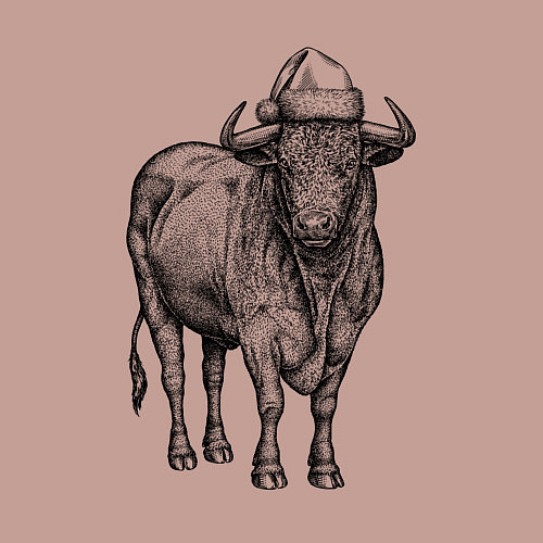 Мужской свитшот Новогодний бык / Пыльно-розовый – фото 3