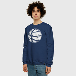 Свитшот хлопковый мужской Basket balls, цвет: тёмно-синий — фото 2