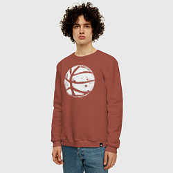 Свитшот хлопковый мужской Basket balls, цвет: кирпичный — фото 2