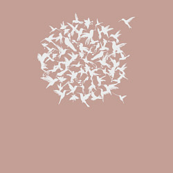 Свитшот хлопковый мужской Птички колибри, цвет: пыльно-розовый — фото 2